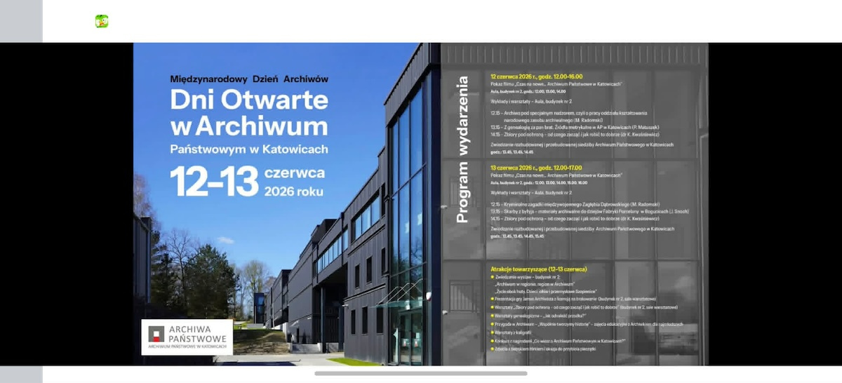 Dni otwarte w Archiwum Państwowym - 2026-06-13
