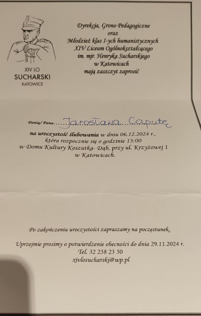 Ślubowanie XIV LO - 2024-12-06